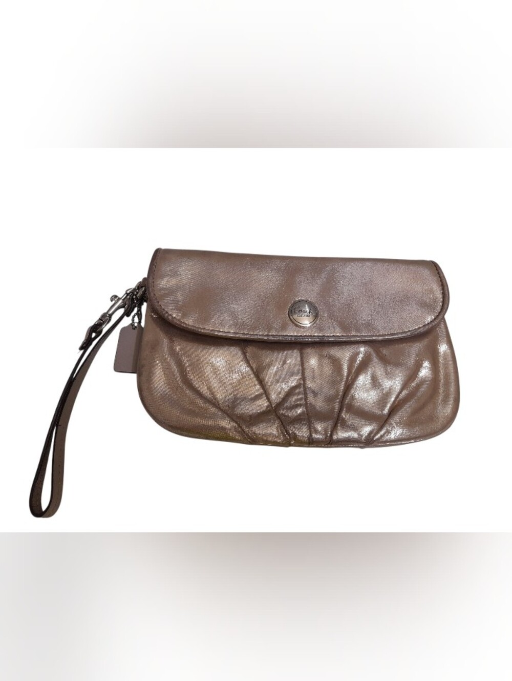 Coach Metallic Gold Wristlet Clutch Y2K